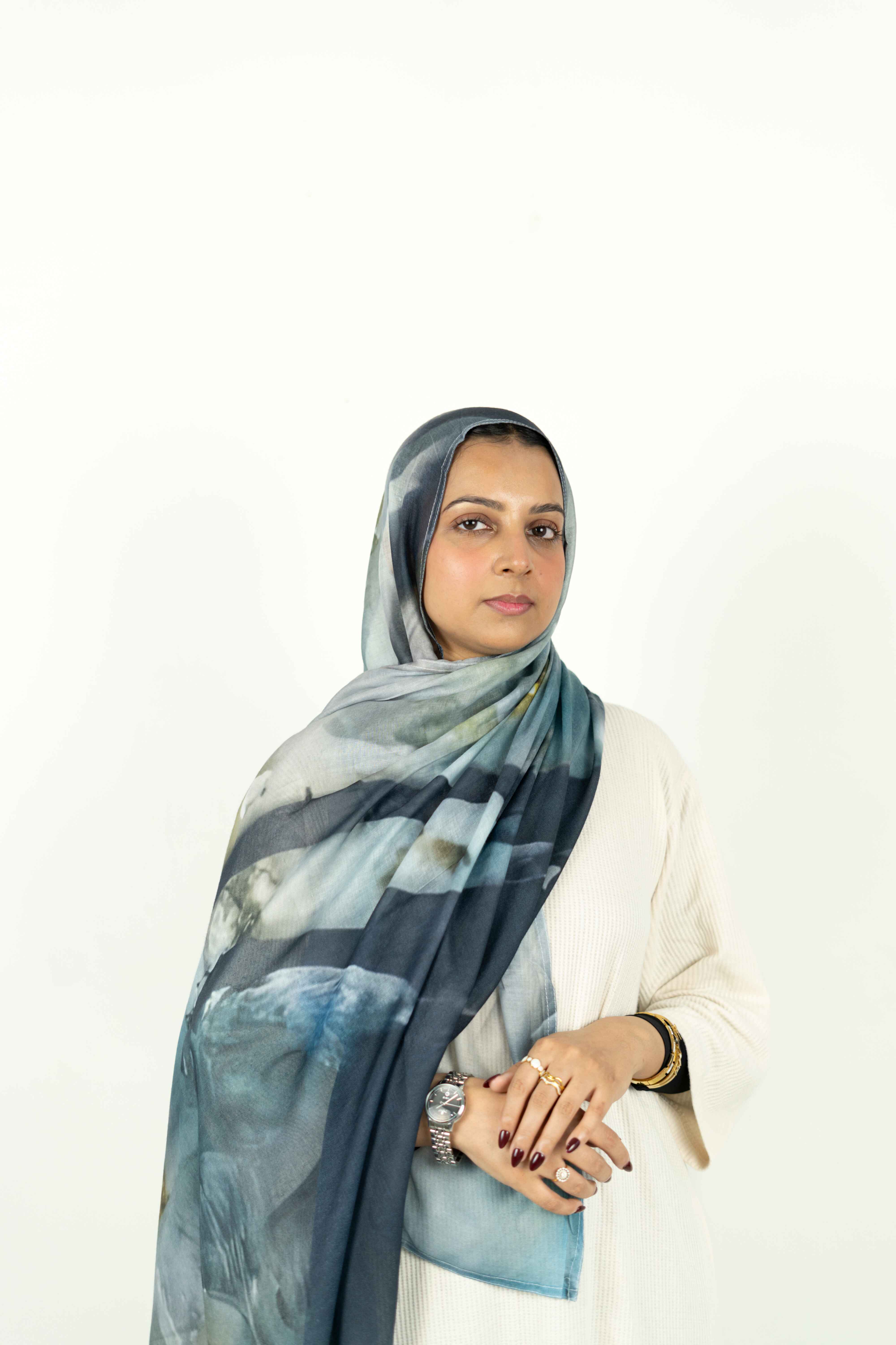 Aqua Veil - Printed Modal Hijab