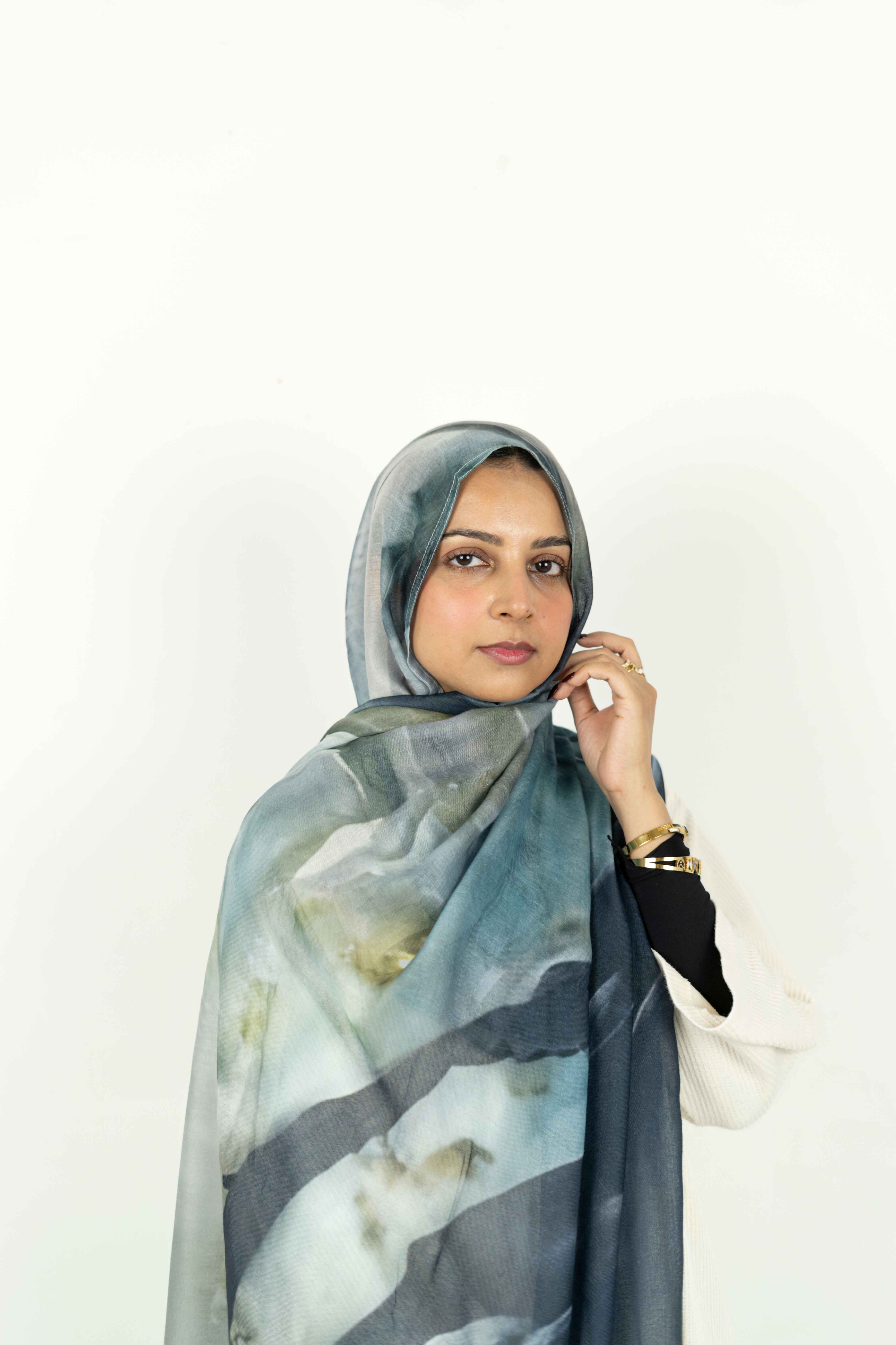 Aqua Veil - Printed Modal Hijab
